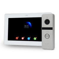 Комплект Wi-Fi видеодомофона 7" ATIS AD-770FHD/T-White с поддержкой Tuya Smart + AT-400FHD Silver